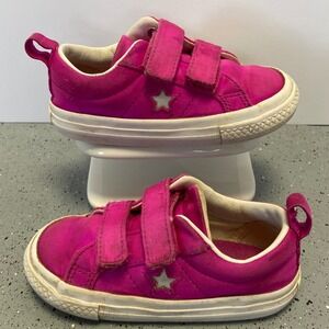 Converse One Star Infant Pink Textile Hook Loop Sneakers 761200C Size 8 Toddler